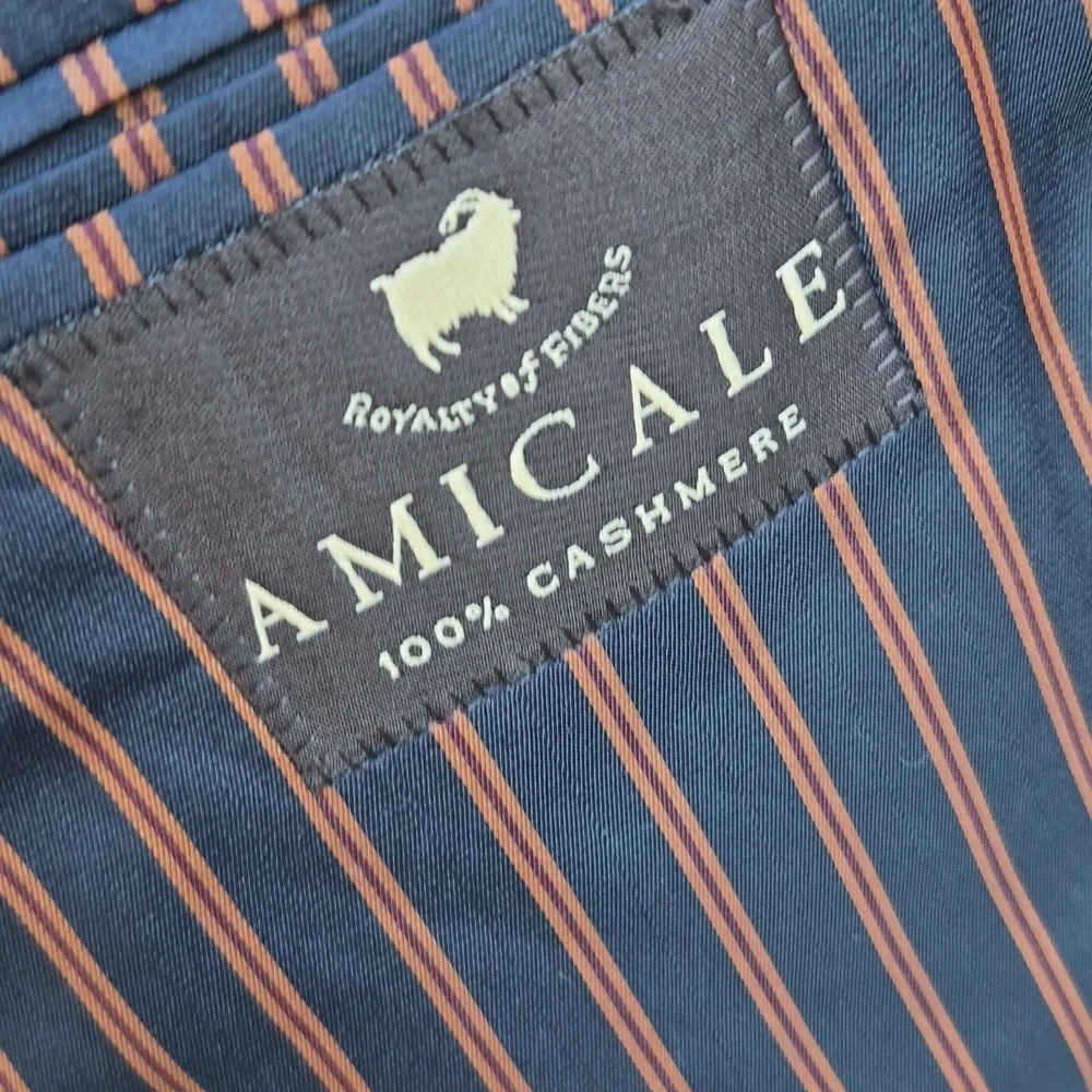 PAUL BETENLY Dark Navy Weave Amicale‎ CASHMERE Mens Sz 44 R Sport Coat Blazer
